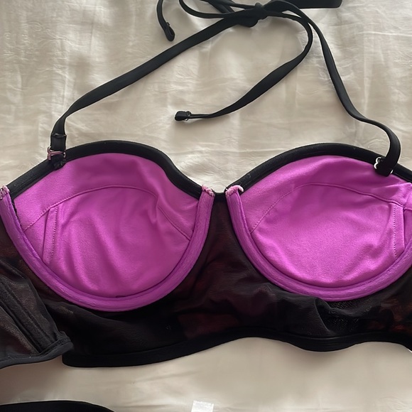 Black and pink leopard print Bikini set from La vie en Rose Aqua size Small - Picture 4 of 6